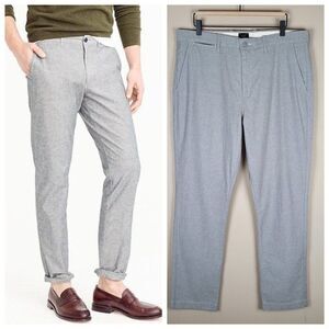 J. Crew Size 35x32 770 Straight Chino Pant Stretch Chambray Gray NWT